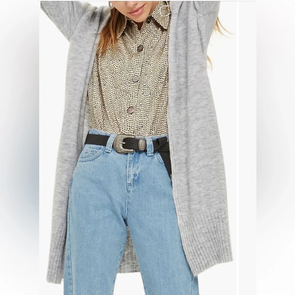 Topshop puff sleeve longline cardigan